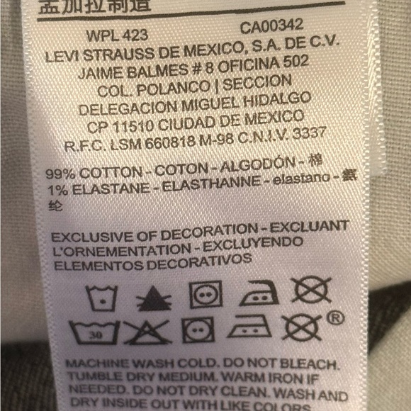 Signature Gold by Levi Strauss Blue Mens Straight Leg Jeans Tag Size 42x30 - Picture 6 of 11